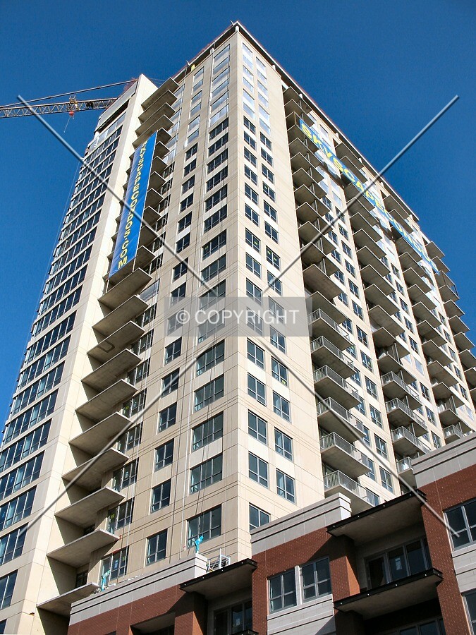 Looking up the southwest corner