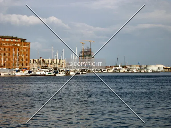 Distant view to the east from a pier in Fell's Point