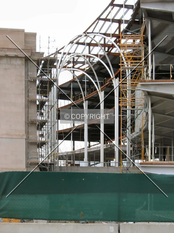 Future atrium connecting old and new