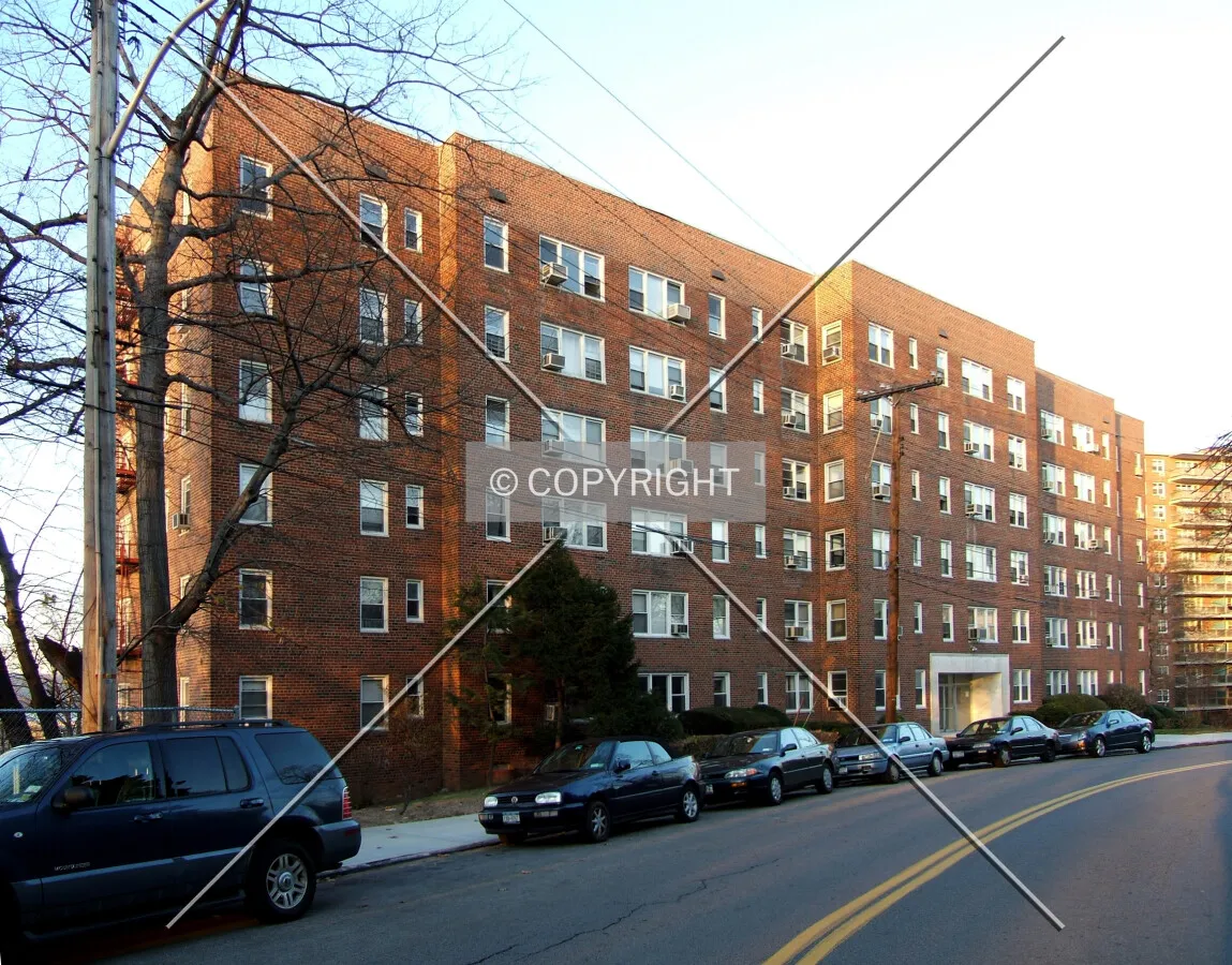 View from the southwest along Sunnyside Drive with Sunnyside Manor to the far right