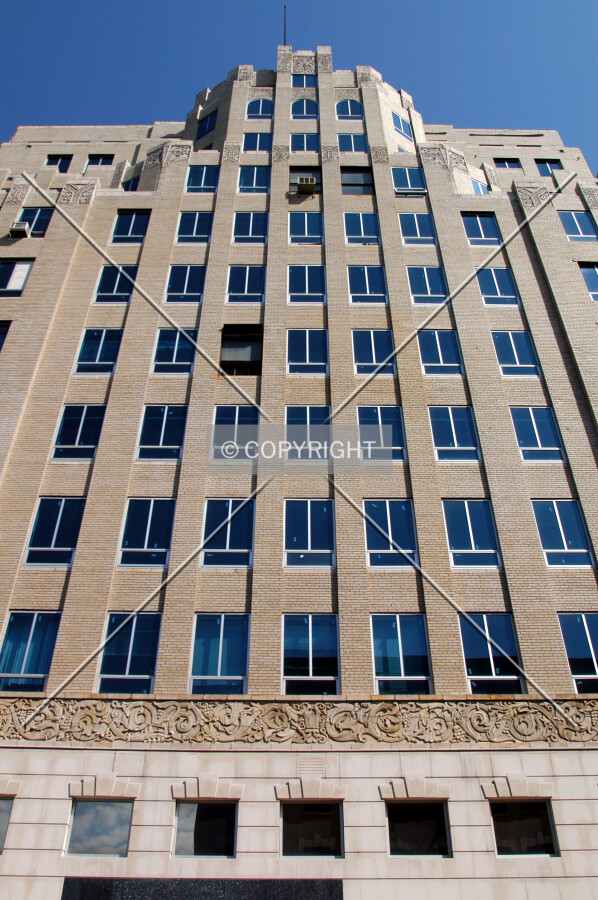 Looking up the west facade
