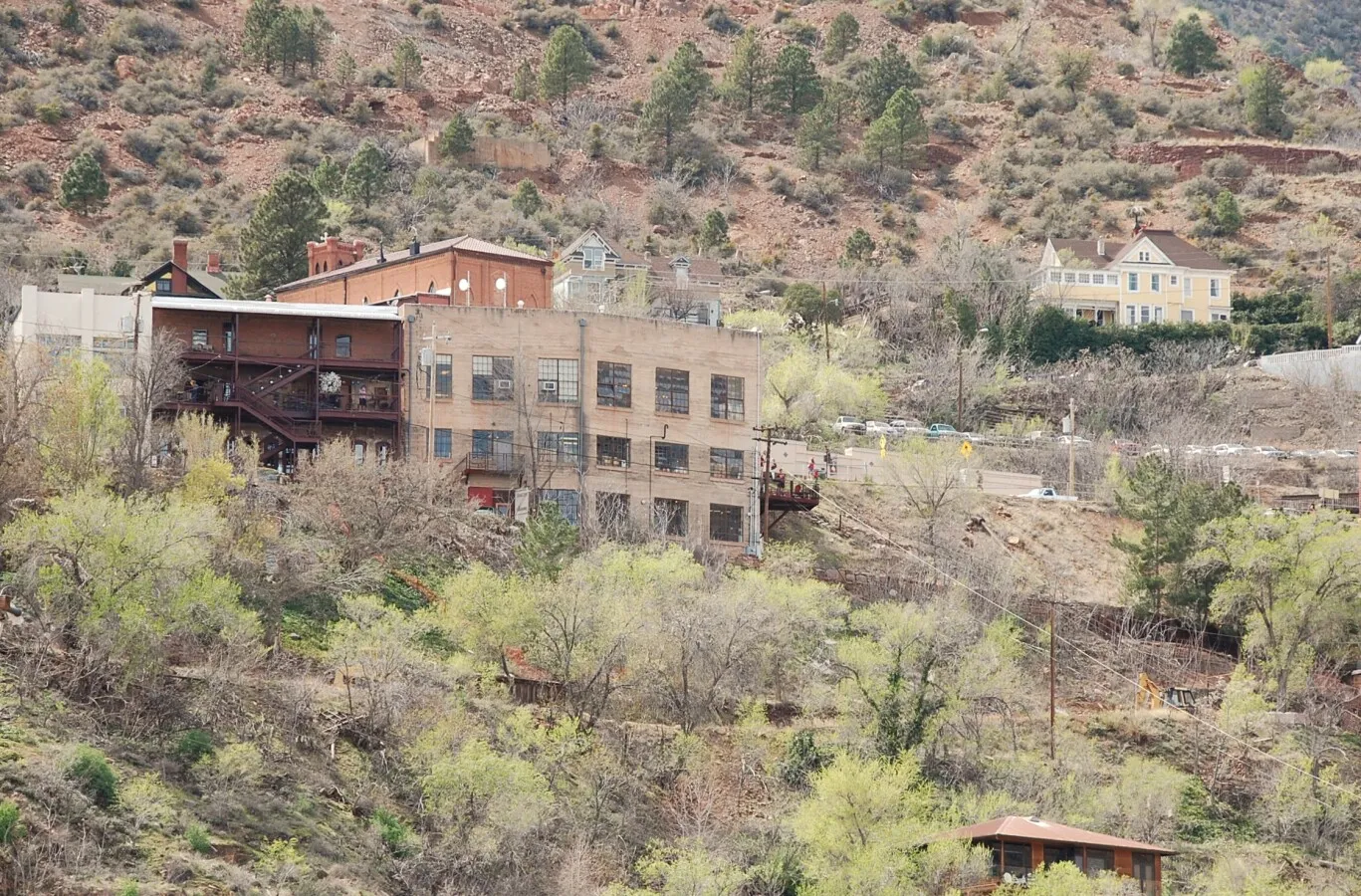 Buildings up on the hill