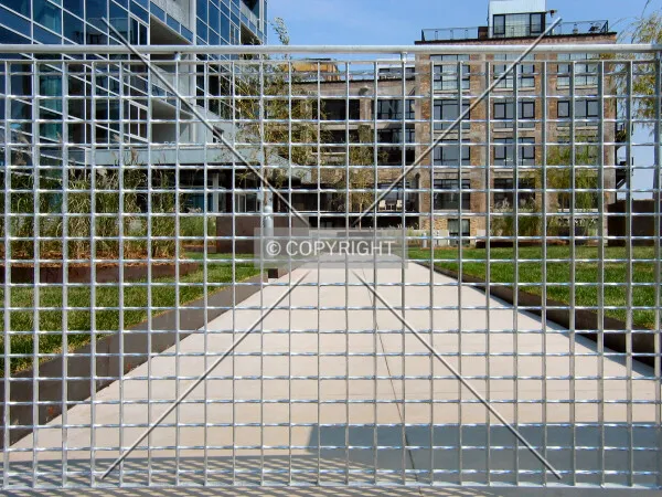 Plaza entrance gate from 4th Street North