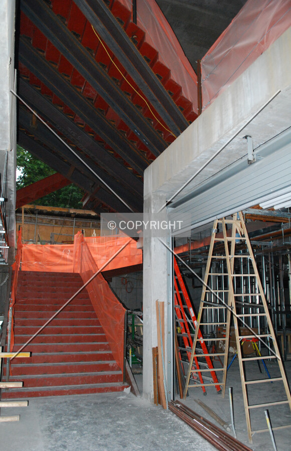 Stairs leading to the first basement level