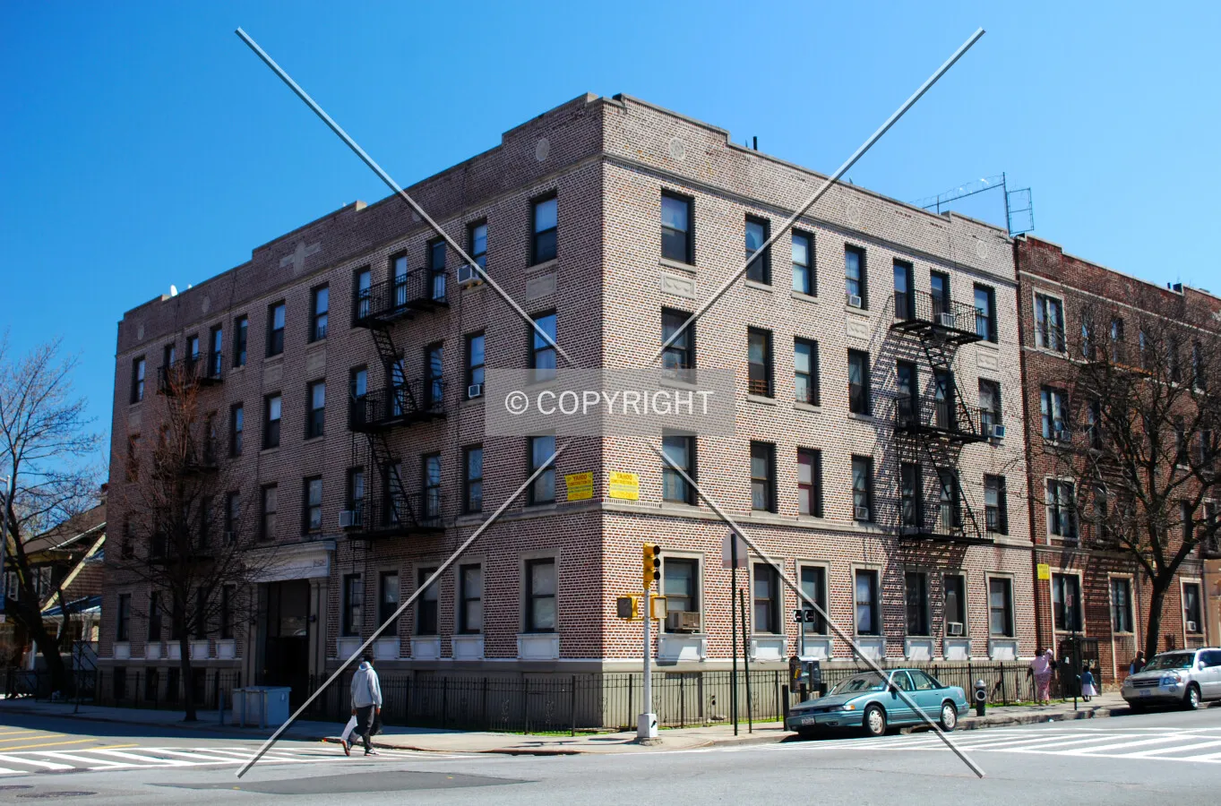 Viewed from the northwest along Ocean Avenue