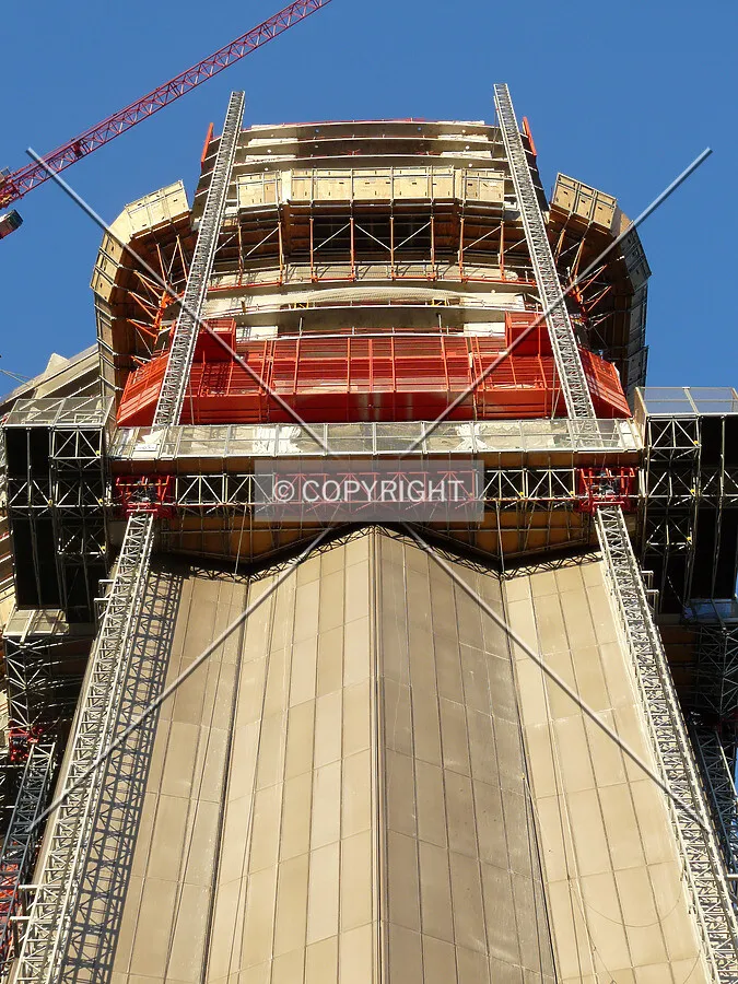 View of the south side, showing the new floors shape taking form
