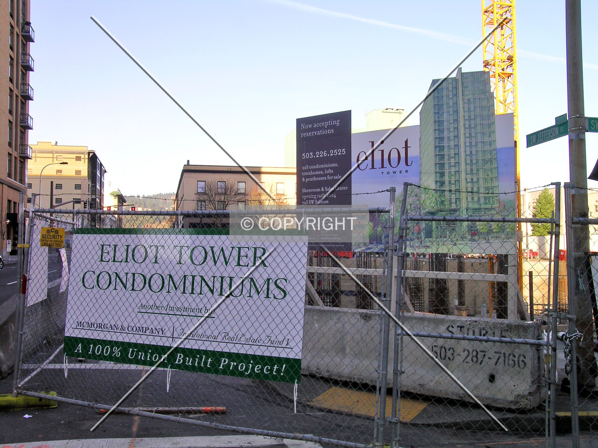 Building rendering and sign
