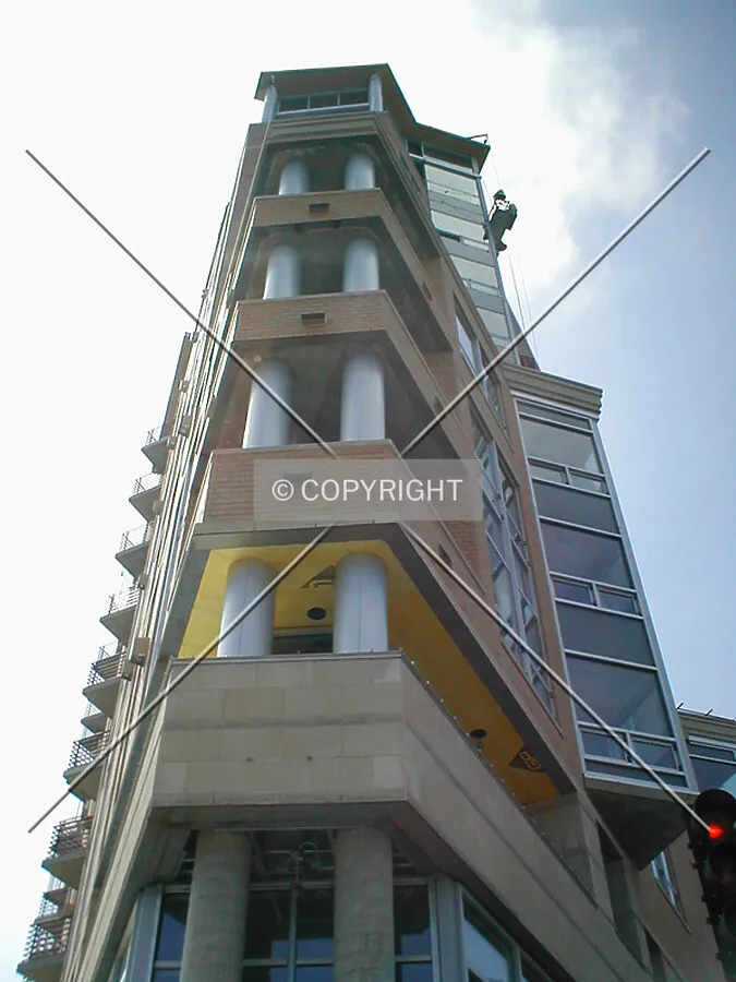 Corner elevation at Webster and Hamilton Streets