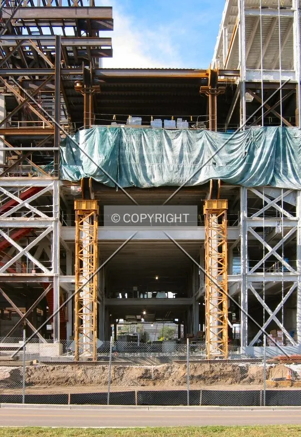 The cantilevered section will exit the building here