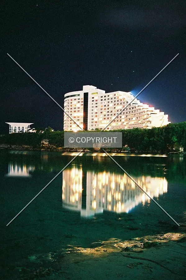 Evening view with Tumon Bay and wedding chapel