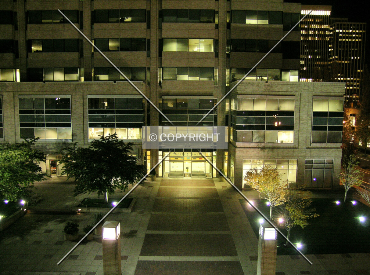 Main entrance at night