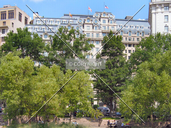 Rising above the trees of Pershing Park