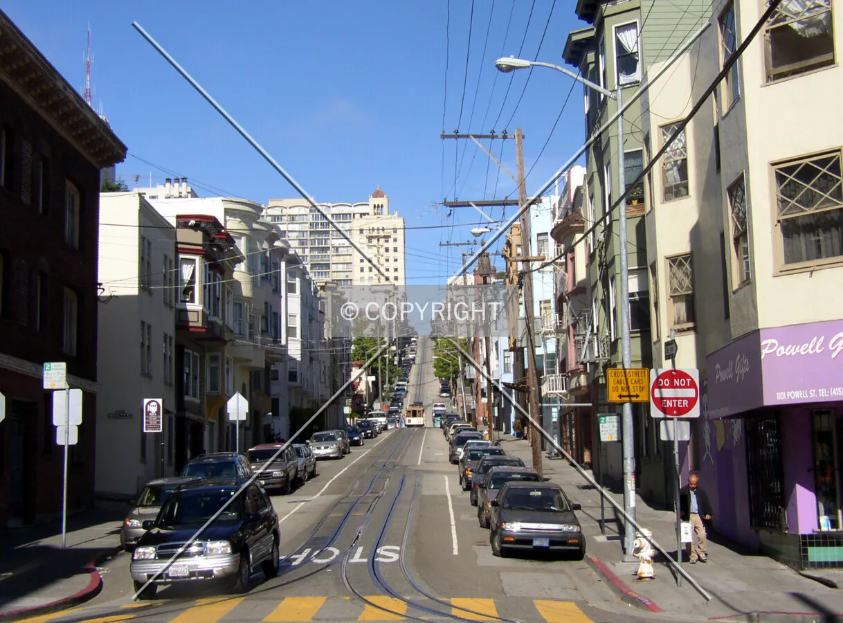Looking west from Powell Street