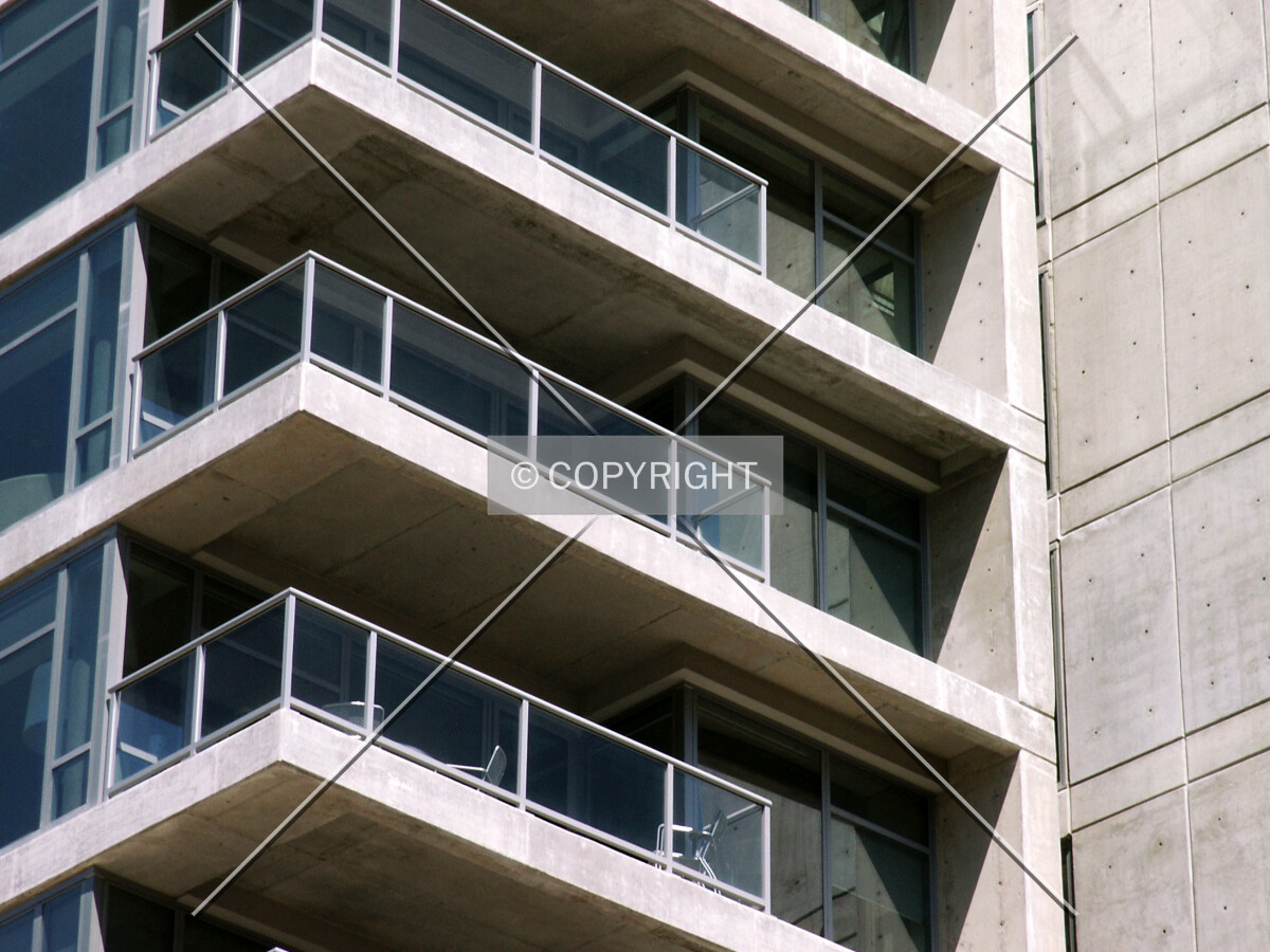 Balconies on the southeast corner