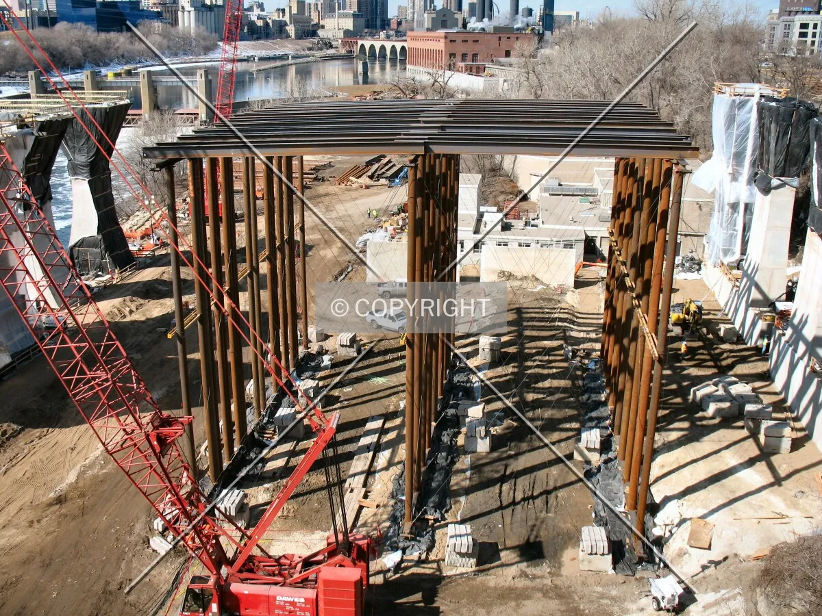 Steel for the deck between Piers 3 and 4