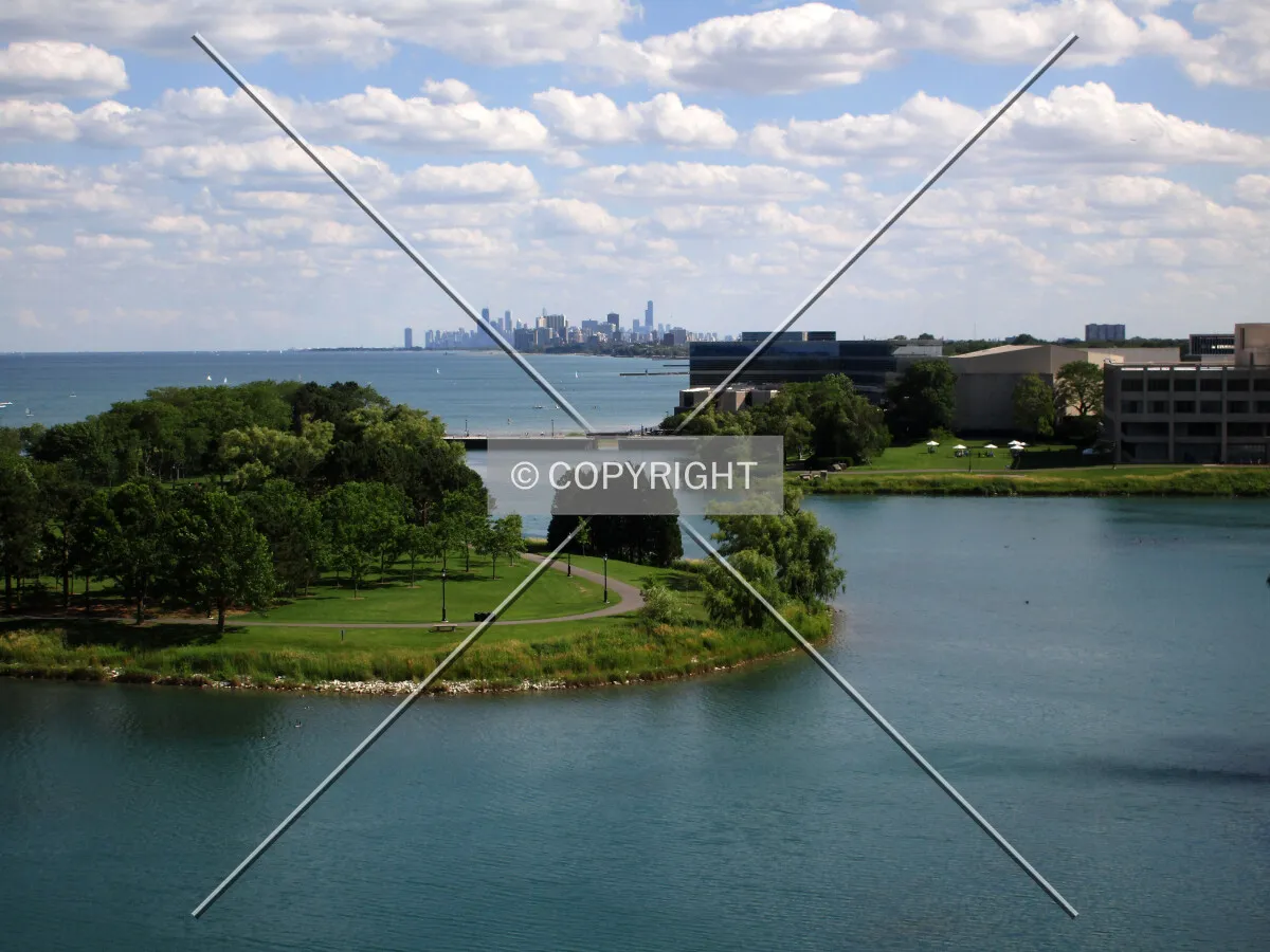 View toward downtown Chicago from the south terrace