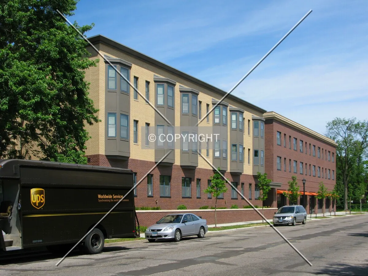 View to the northwest across Nicollet Avenue