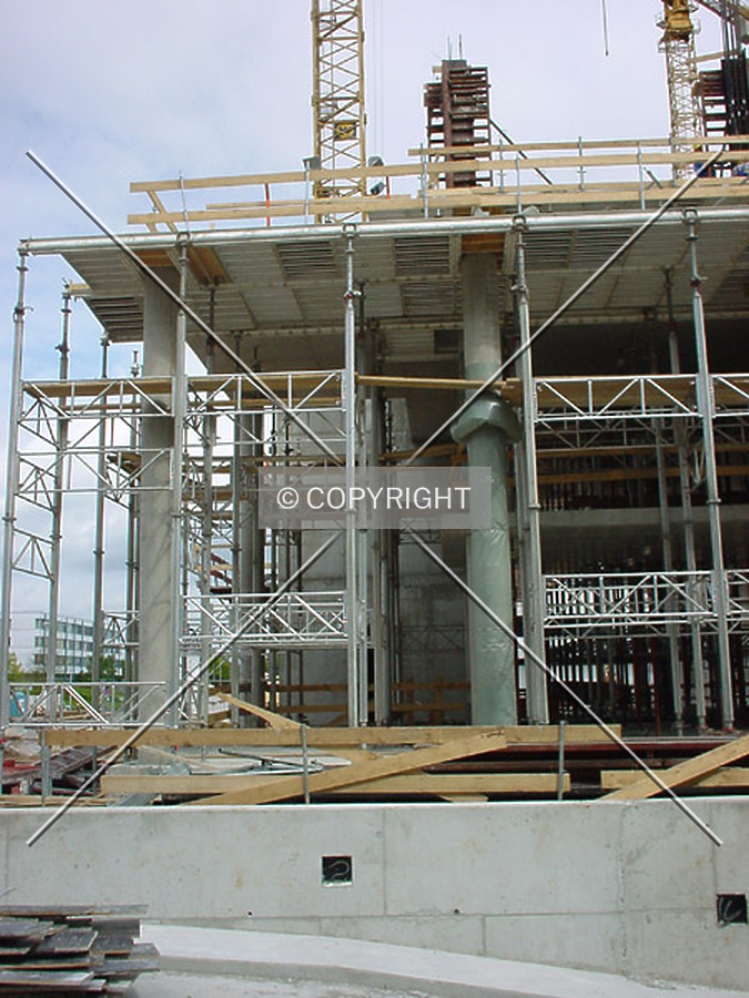 Construction framework; as seen from Herriotstraße 3 building site
