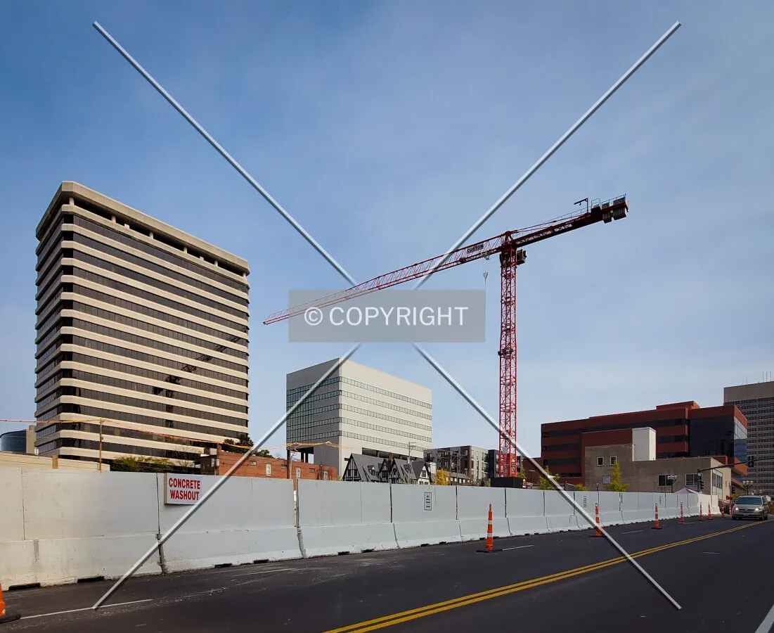 From the southwest during construction; October 23, 2020