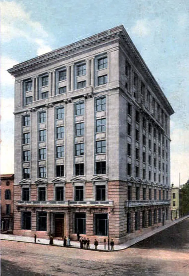 Vintage view from the northeast at Main and State Streets