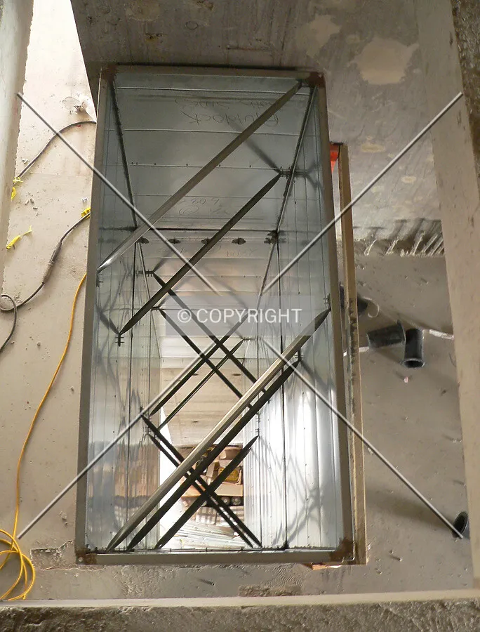 Looking down a future vent shaft