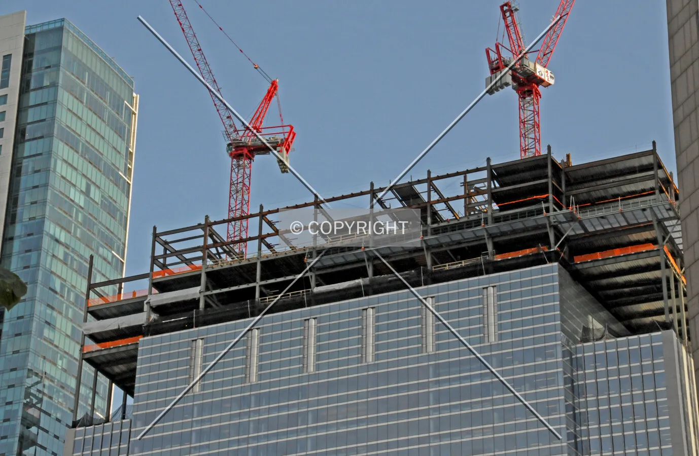 Looking up from the intersection of Upper Columbus Drive and South Water Street