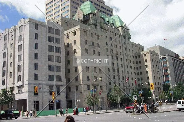 View of the east facade, as seen from the corner of Elgin Street and Laurier Avenue West