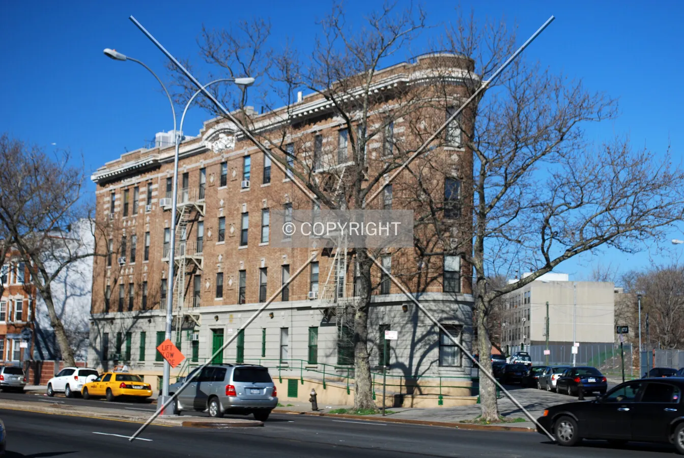 Viewed from the east along Eastern Parkway