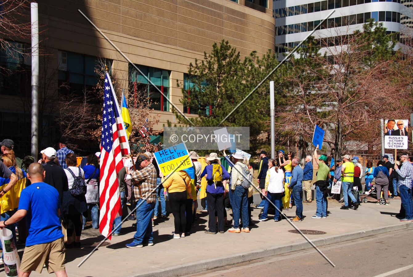 Ukraine supporters at a pro-Ukraine demonstration