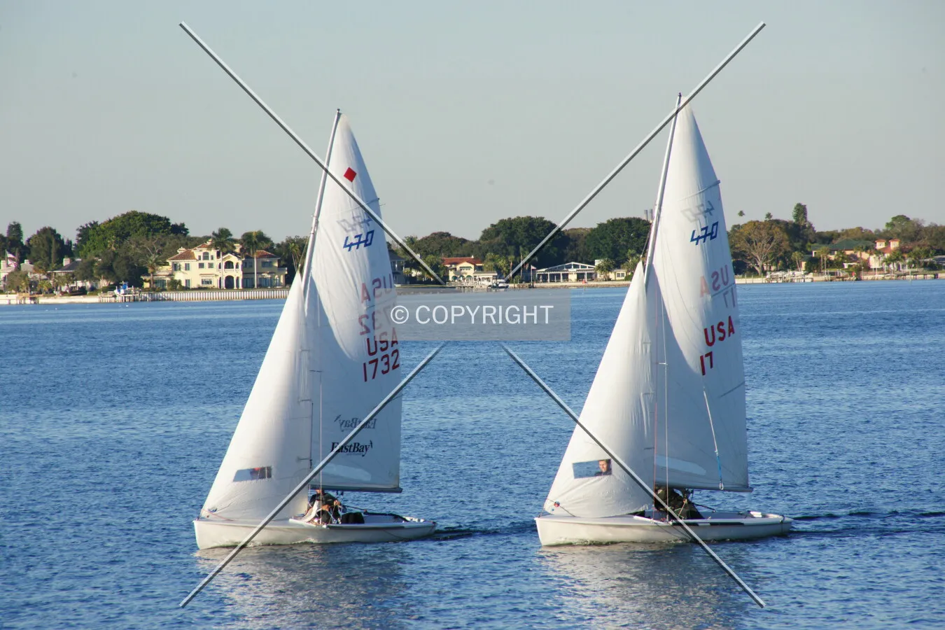 Two sailing boats on the water