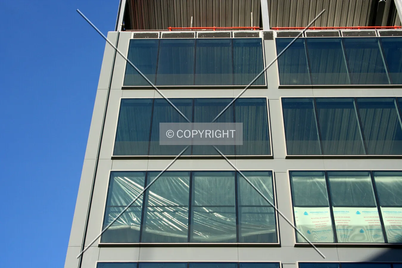 View of the facade progress