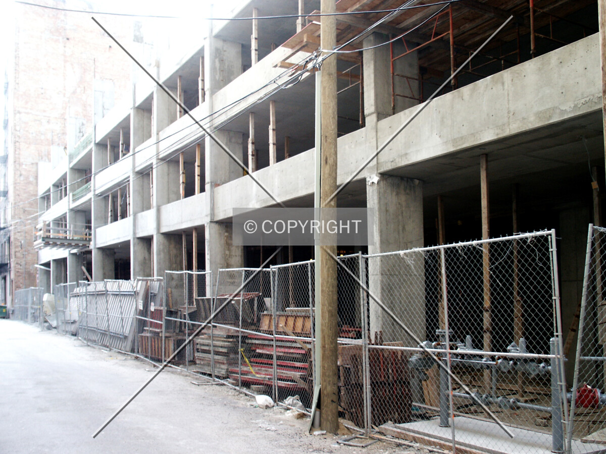 Looking down the back alley to the south