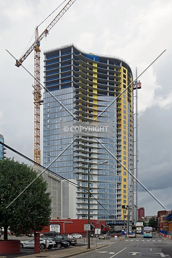 View from the southeast during construction; June 4, 2016
