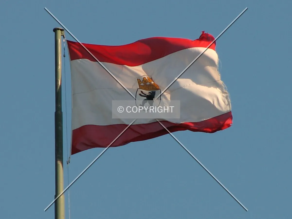 Berlin City flag on top of Rathaus