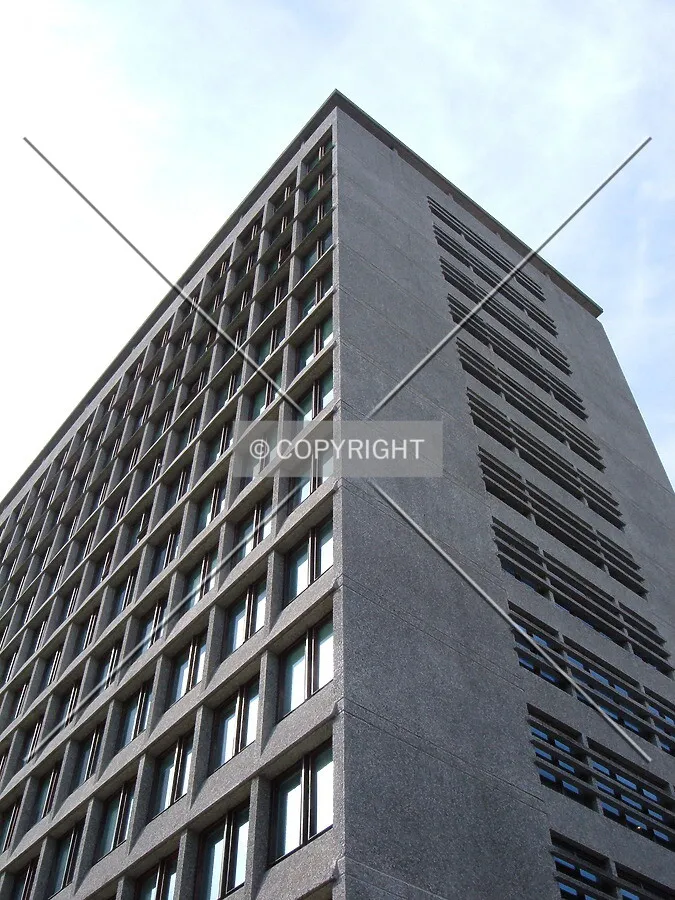 Looking up northeast corner