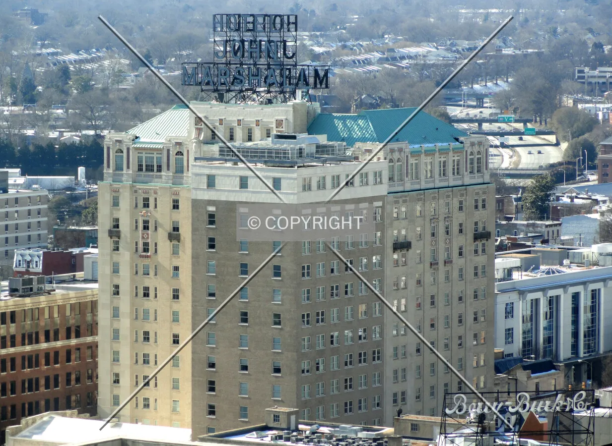 Elevated view from the east