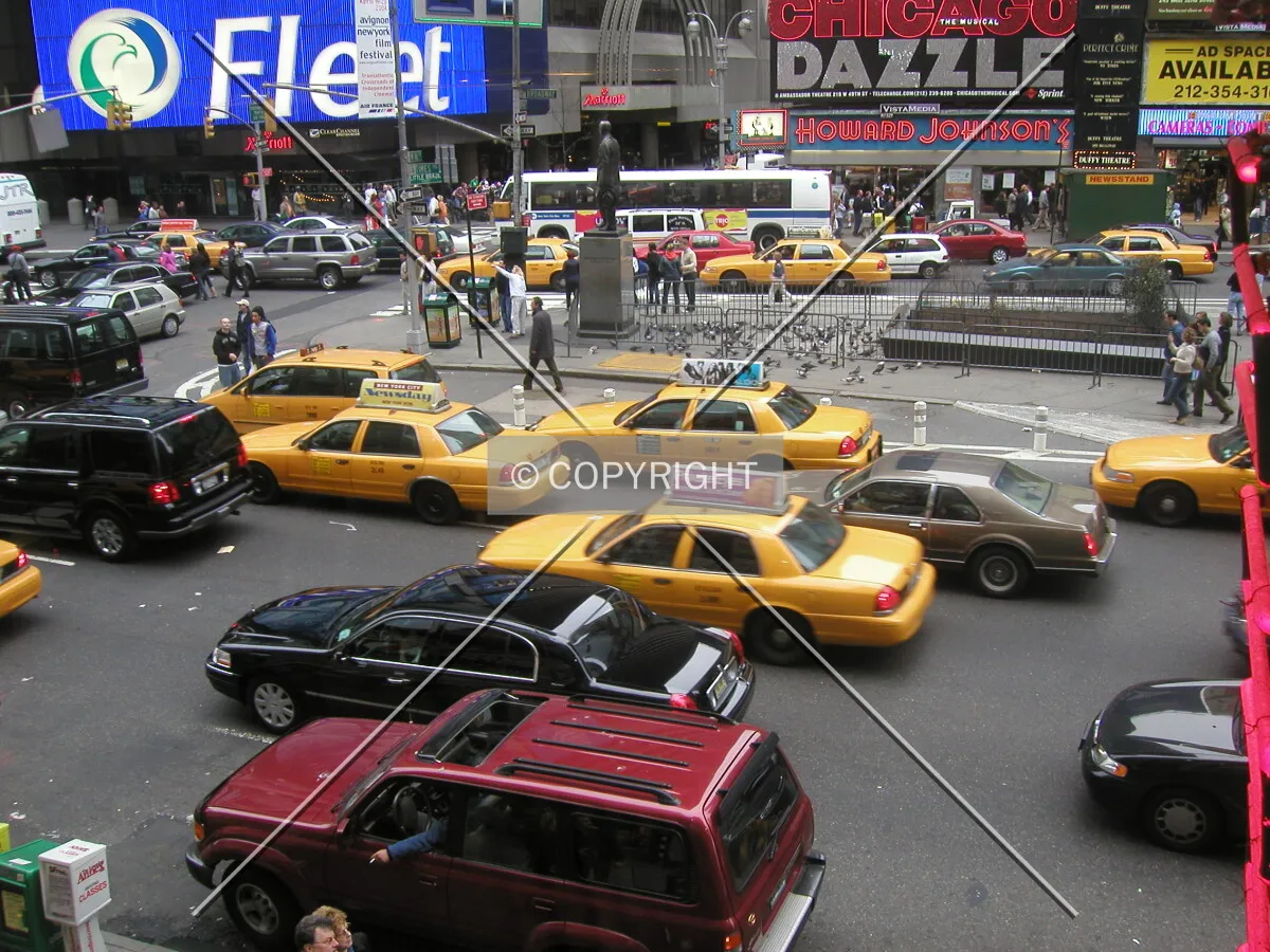 Traffic at Times Square (as seen from the second floor of Mc Donald's)