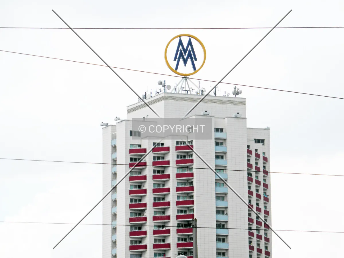 Top of the tower with the MM logo