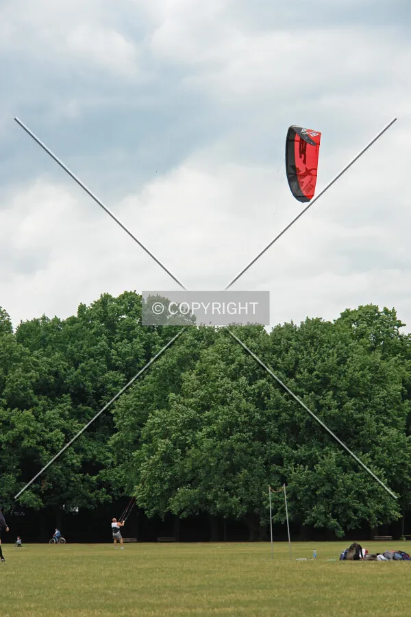 A man is flying a kite