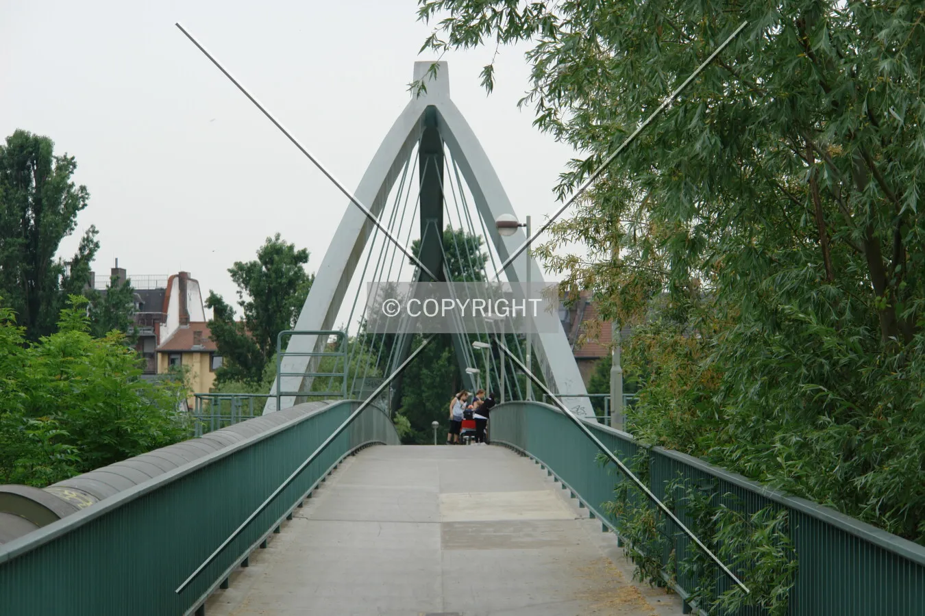 Looking across the bridge from Offenbach to Frankfurt