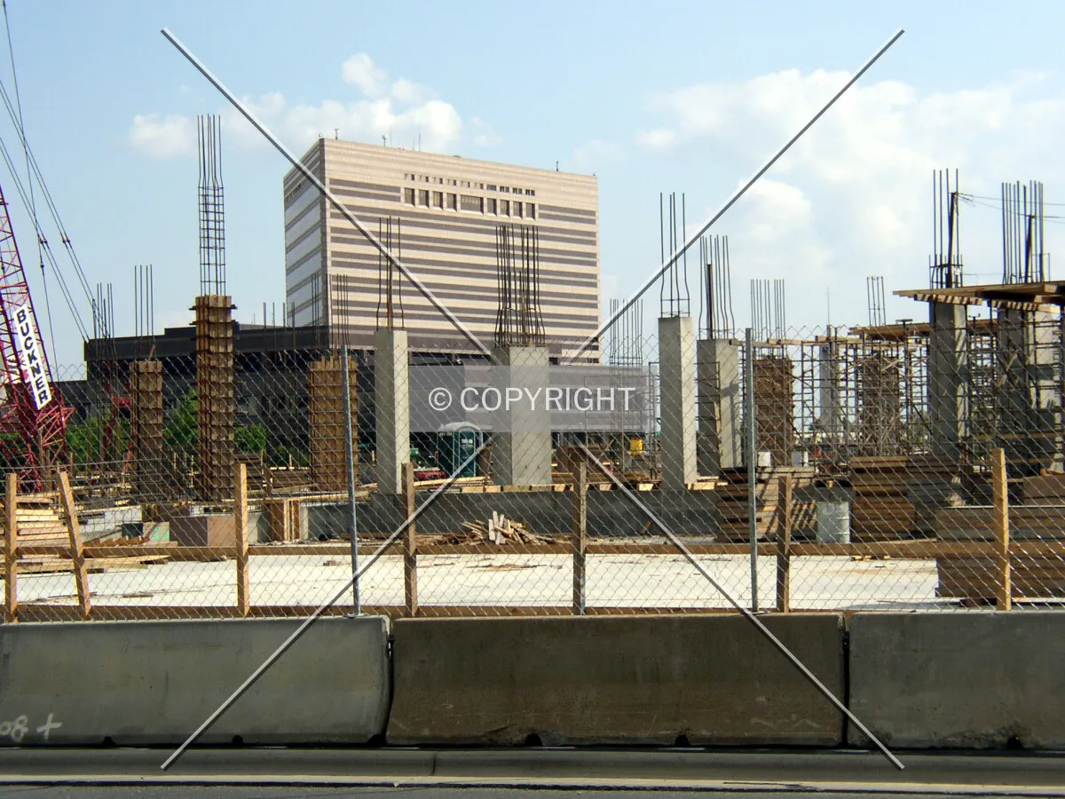 Looking southeast from East 5th Street