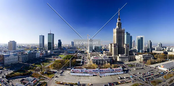 Panoramic view over the city center