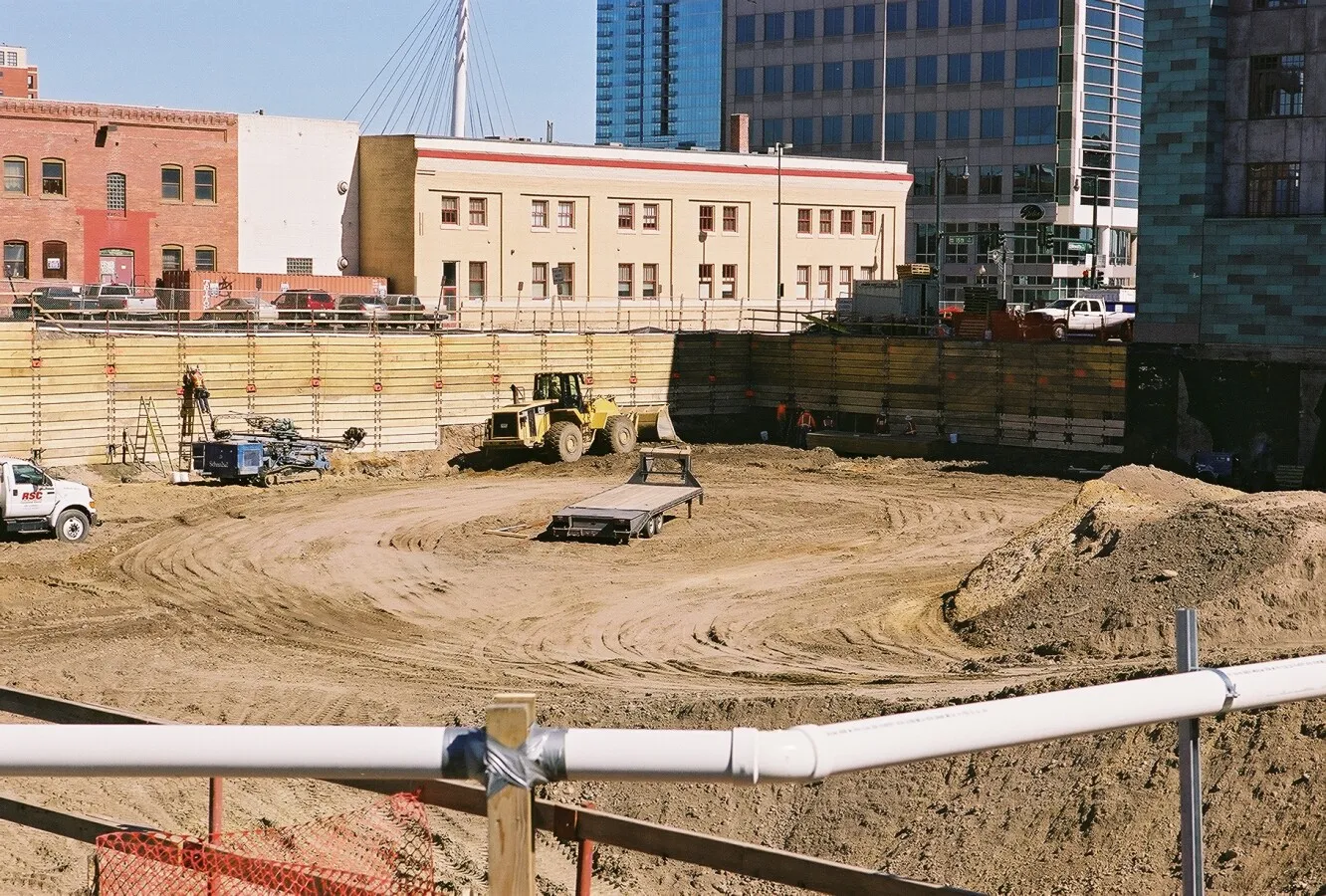 View of foundation pit looking north