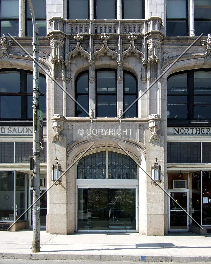 Main entrance on Spruce Street from the northeast