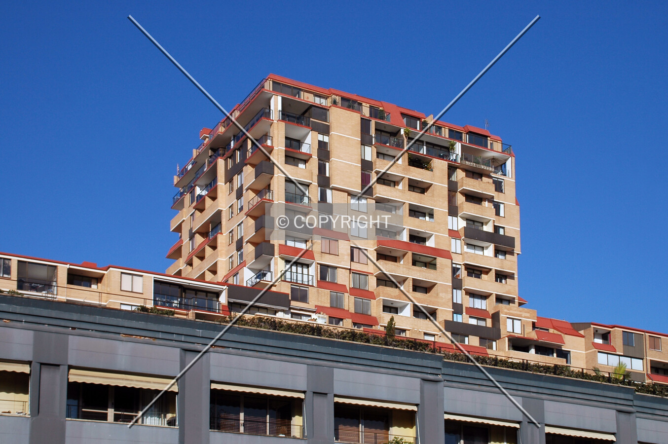 Top of the building from the northwest