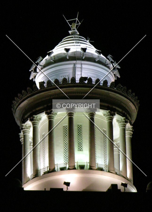 Cupola lit up at night
