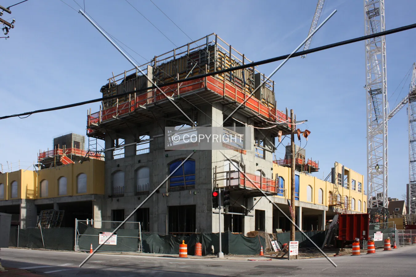 View from the southwest during construction; January 1, 2015