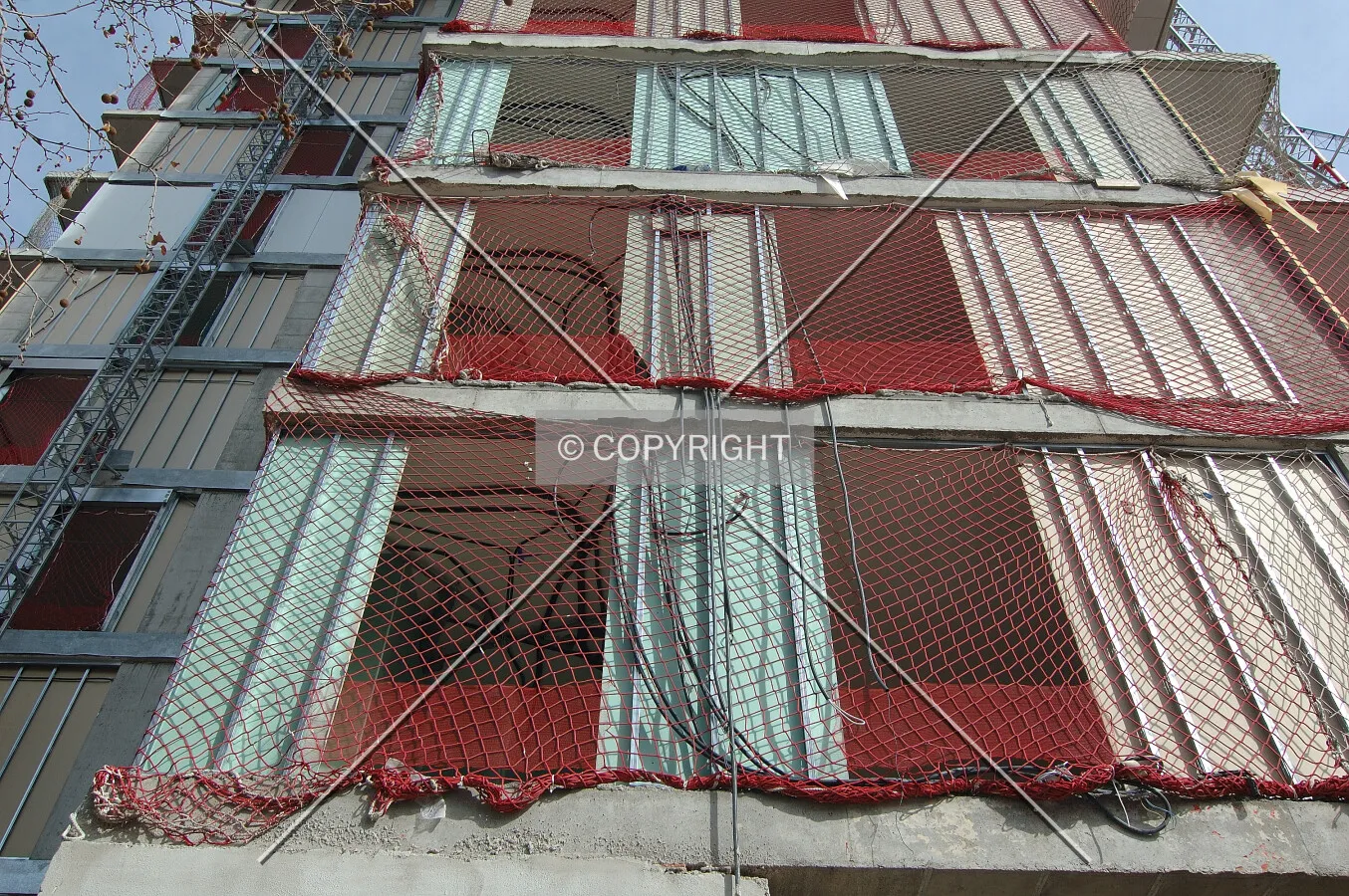 Close-up of the first floors