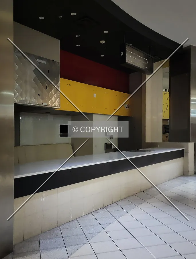 An empty restaurant in the Food Court; October 26, 2023
