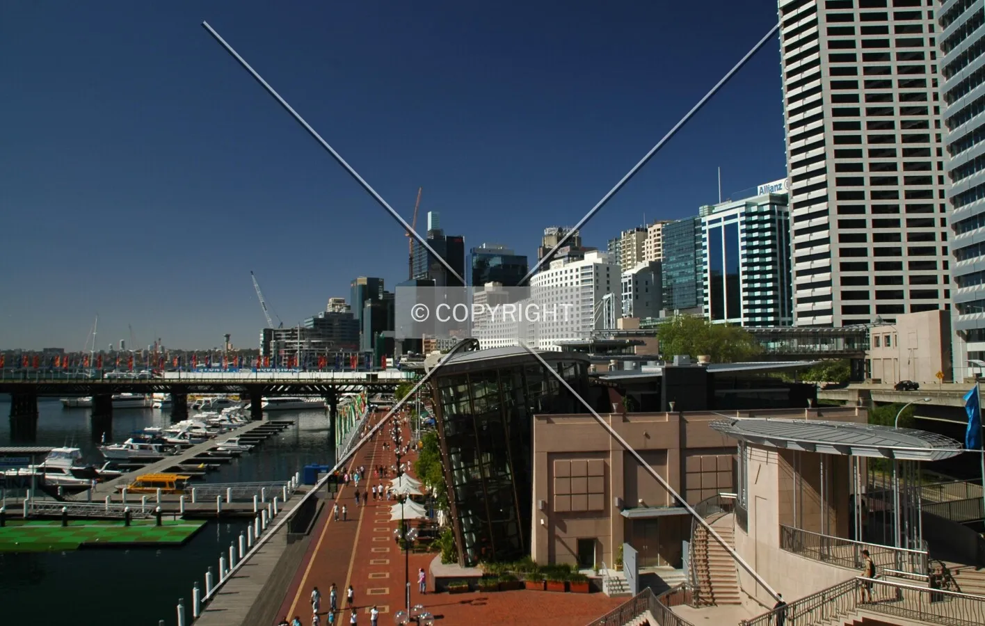 Looking north over Cockle Bay Wharf